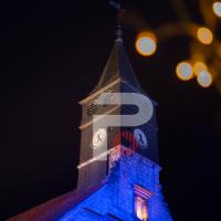 Clocher du temple Saint Martin à Montbéliard - Lumières de Noel Montbéliard